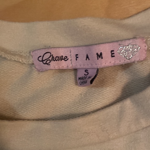 Crave Fame Juniors' Smocked-Waist French Terry Pullover sweatshirt size S - Picture 4 of 8